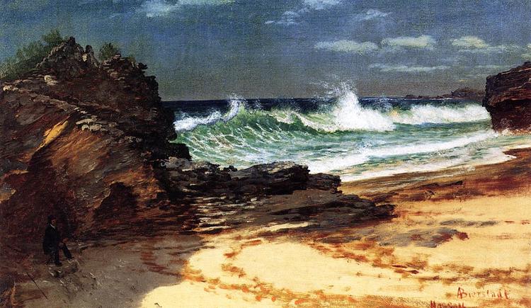 Albert Bierstadt Oil Painting Beach at Nassau